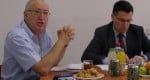 שר החינוך גדעון סער ויו"ר ות"ת פרופ' מנואל טרכטנברג במסיבת עיתונאים לרגל הכרזת התוכנית למרכזי מצוינות. צילום: אבי בליזובסקי