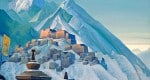 כפר טיבטי בהימלאיה. ציור:  Nicholas Roerich