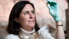 Stacey Bent, פרופסור להנדסה כימית, מחזיקה תא סולארי מבוסס נקודות קוונטיות