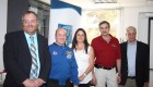 בתמונה, משמאל לימין: שר המדע, פרופ' דניאל הרשקוביץ, האסטרונאוט גארת' רייזמן, גב' רונה רמון, הקוסמונאוט מיכאיל קורניאנקו וחיים צ'סלר, יו"ר ומייסד לימוד FSU. צילום: דן פורגס