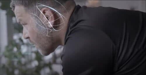 Headphones without headphones. Screenshot from a video by Novato company.