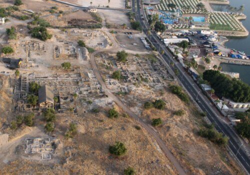 The excavation site in Tiberias. Photo by David Silverman and Yuval Nagel. The photo is facing north.