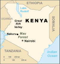 ماو ماو على خريطة كينيا