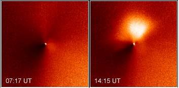 ثوران بركان Comet Temple-1 قبل أسابيع قليلة من تحطم مقذوف Deep Impact في يوليو 2005