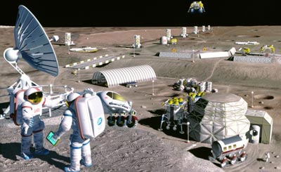 Artist's impression of an outpost on the moon