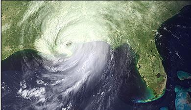 Hurricane Katrina as seen from space