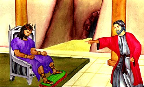 King David expresses remorse to Nathan the prophet