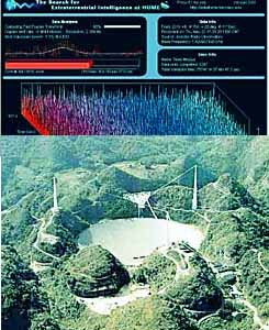 Above is the SETI@HOME screensaver below - the Arecibo radio telescope