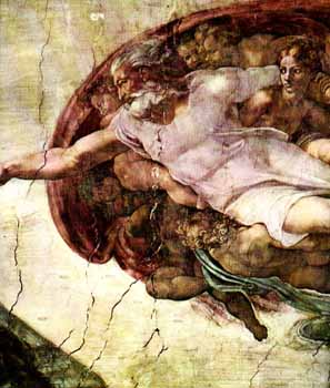 مايكل أنجلو - خلق الإنسان، على سقف كنيسة سيستين في الفاتيكان