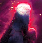 Image taken by the Hubble Space Telescope using a new camera installed in it. In the photo: conical nebula