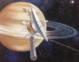 In 1980 Voyager 1 visited Saturn - its last stop before leaving the solar system. Image source: DOE.