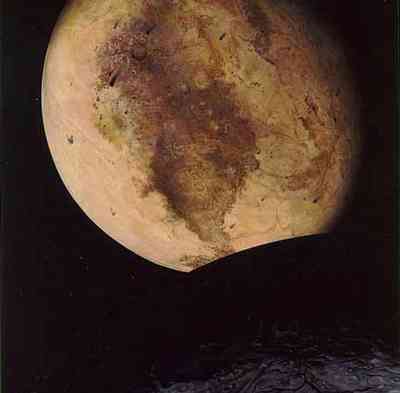 Artist illustration of Pluto and Charon's moon.