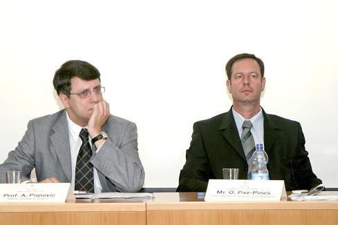 Minister Ofir Pines and his Serbian counterpart