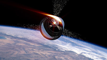 הדמיה של החללית אוריון בכניסתה בחזרה לאטמוספירה