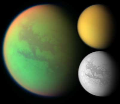 עננים של חומרים אורגניים על טיטאן. צילום: החללית קאסיני של נאס''א