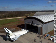 The Enterprise - the experimental shuttle that was built in 1976 and did not fly into space - on display in Virginia