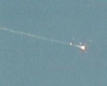 The shuttle Columbia disintegrates in the atmosphere