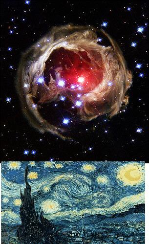 The Hubble Space Telescope captured an image of a distant star that barely resembles Vincent van Gogh's famous painting