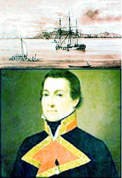 One of two Malaspina ships in the port of Guayaquil, Ecuador. Hundreds of maps and diaries were confiscated and stored away * from Laspina. He showed a humane attitude towards the residents he met
