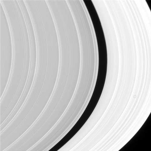 Saturn's rings illuminated by sunlight as photographed on July 1 (yesterday) by the Cassini spacecraft, when it crossed them