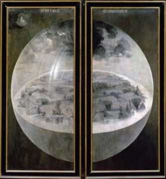 The Creation of the World, a painting by Hieronymus Bosch, circa 1500. Presented today at the Pardo Museum in Madrid