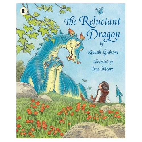 An illustrated dragon on a children's book