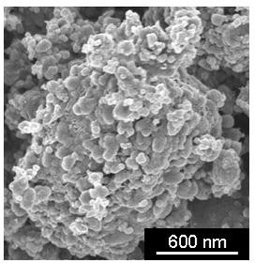 Phosphorus-iron-lithium nanoparticles (100 nanometers) will be used in the future lithium batteries. (Source: CNRS Institute)