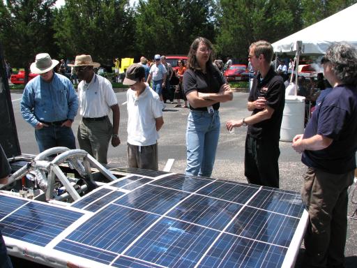 A car powered by solar energy that participated in a display held by IBM in May 2007
