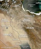 Satellite image of a dust storm -NASA