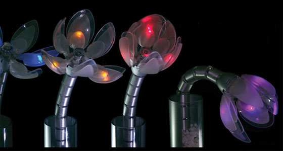 The energy measuring flowers - designed by industrial designer Carl Smith