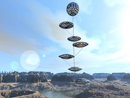 קולטי שמש על בלוני הליום מעל שטח מדברי שחשמל אינו מגיע אליו