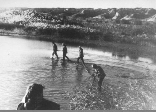 Fish ponds are built in the square. Sixties