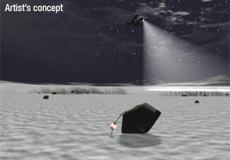 Artist illustration of the Stardust landing in Utah