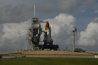 The shuttle before launch
