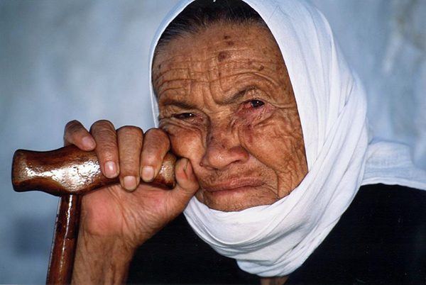 an elderly woman