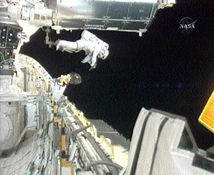 In the photo - Rick Linneman, one of the participants of their third spacewalk