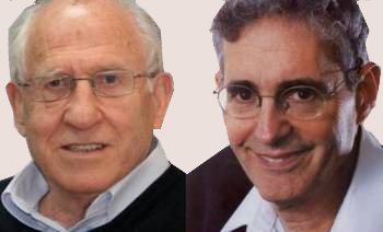 פרופ' חיים סידר (מימין) ופרופ' אהרן רזין (משמאל) (צילום באדיבות האוניברסיטה העברית)