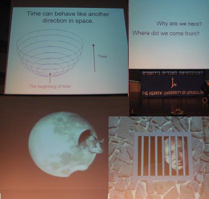 A selection of the slides presented by Hawking in his lecture. Photographs: Tal Inbar and Avi Blizovsky, The Knowledge Site