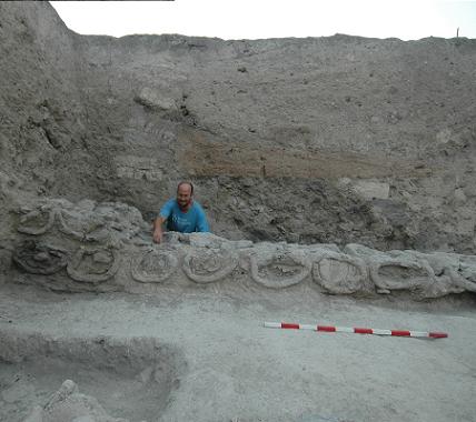 General view of a column of beehives in Tel Rehov, 10th century BC