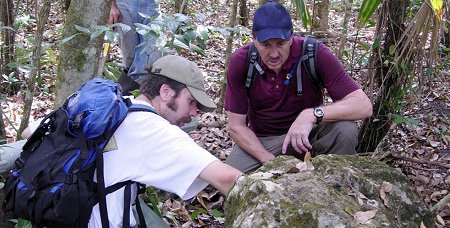 Tom Sever and Robert Griffin. Huntsville University excavates one of the Mayan sites