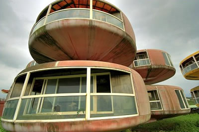 Futuristic buildings were designed to be used by the wealthy of Taipei