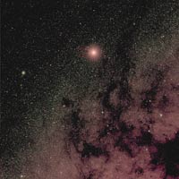 Mars and the Milky Way as photographed by the Rosetta spacecraft