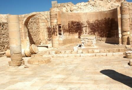The damage caused to the archaeological garden in Abedat. Photo: Israel Police website
