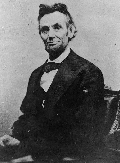 Abraham Lincoln, photograph from 1865. From Wikipedia. Free image