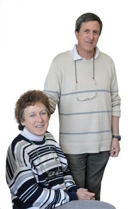Prof. Leah Eddy and Prof. Steve Weiner. Sandpaper