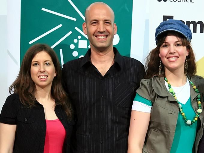 From left to right: Shani Wiedergorn, winner of FaymLab 2009, and runner-up Ohad Barzilai and Pnina First. Photo: Sion Black