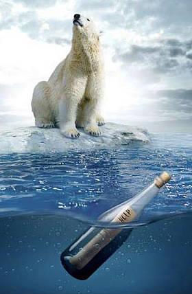 ملصق الصندوق العالمي للطبيعة: الدببة القطبية تطلب المساعدة