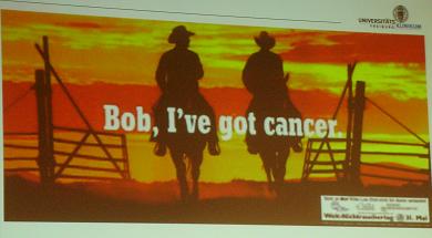 A slide from one of the lectures at the biomedicine conference