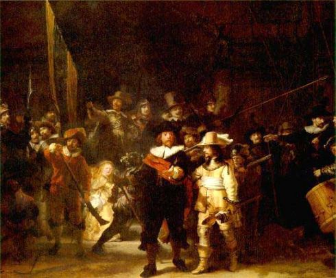 The Night Watch - Rembrandt's famous picture in the empty museum, is at least original
