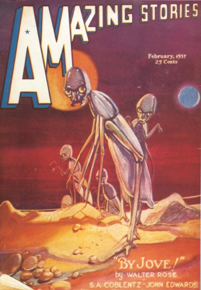 Cover of the science fiction magazine Amazing Stories, 1957